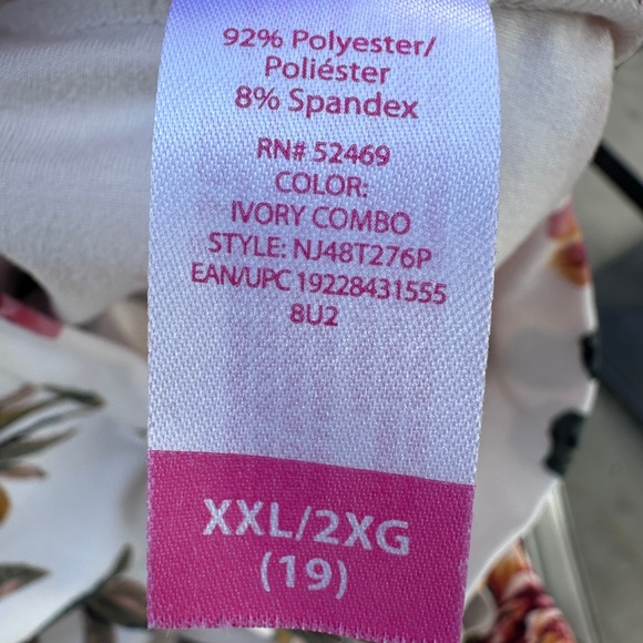 No Boundaries Women’s Floral Ivory Lace-Up V- Neck Long Sleeve Top/Dress XXL - Picture 8 of 9